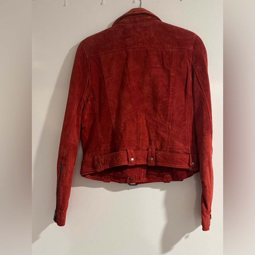 BlankNYC Suede Leather Moto Jacket in Cardinal Red - Picture 2 of 4